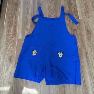 Royal Blue Romper with Mickey and Minnie patches